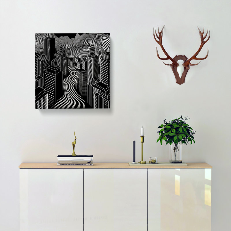 City Of Tokyo Op Art - Print, 35cm H x 35cm W x 3cm D