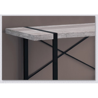 Bureau d'ordinateur en bois récupéré de style industriel pour bureau à domicile, durable et élégant avec pieds en métal et support en X