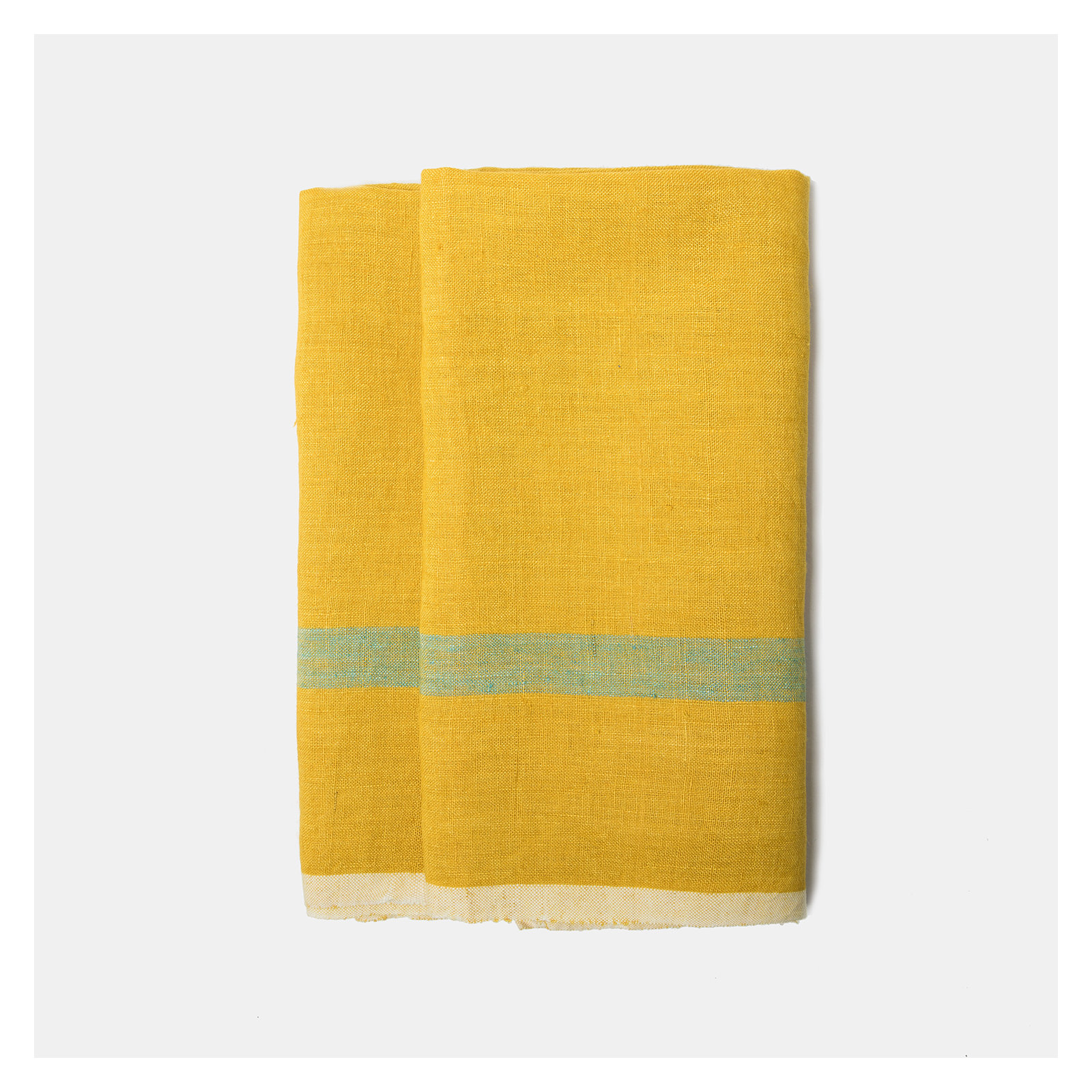 Stripe Tea Towel Kitchen Towel, Lime/Aqua