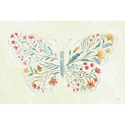 Wildflower Vibes Butterfly by Janelle Penner - Wrapped Canvas Painting