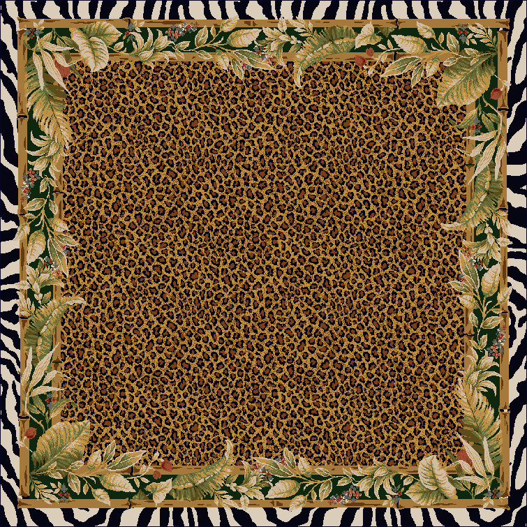 Alminus Jungle Safari Emerald Animal Print Area Rug