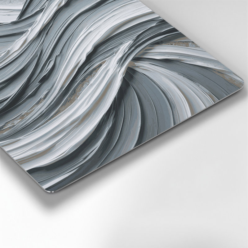 Art mural horizontal gris et gris, H 32 po x l 32 po