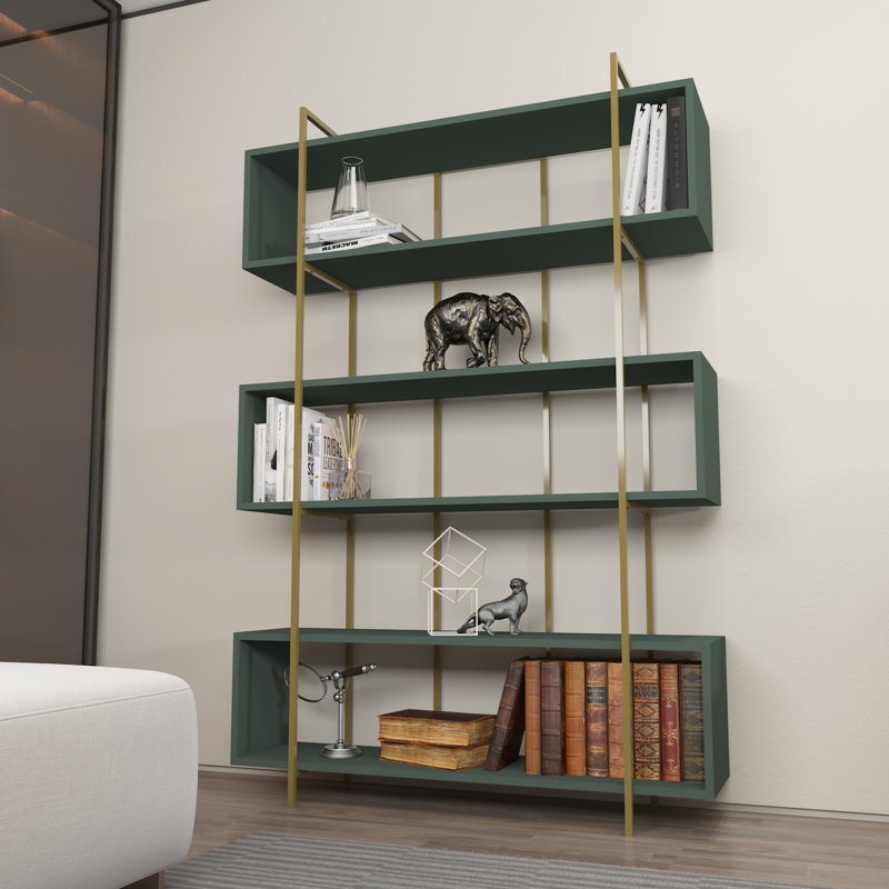 Bruti Bookcase, Gold, Green