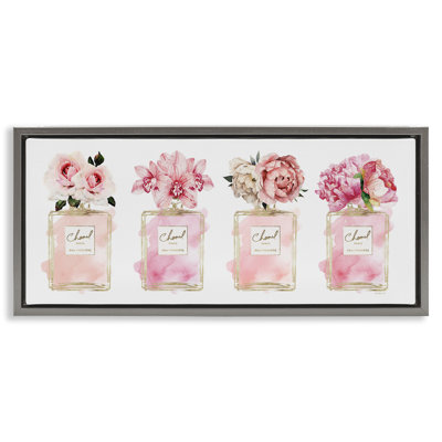 Art floral sur toile, "Bouquets de fleurs" Glam Fashion Jars Floater
