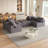 Boneless L Shaped Sectional with 6 Pillows-785336798
