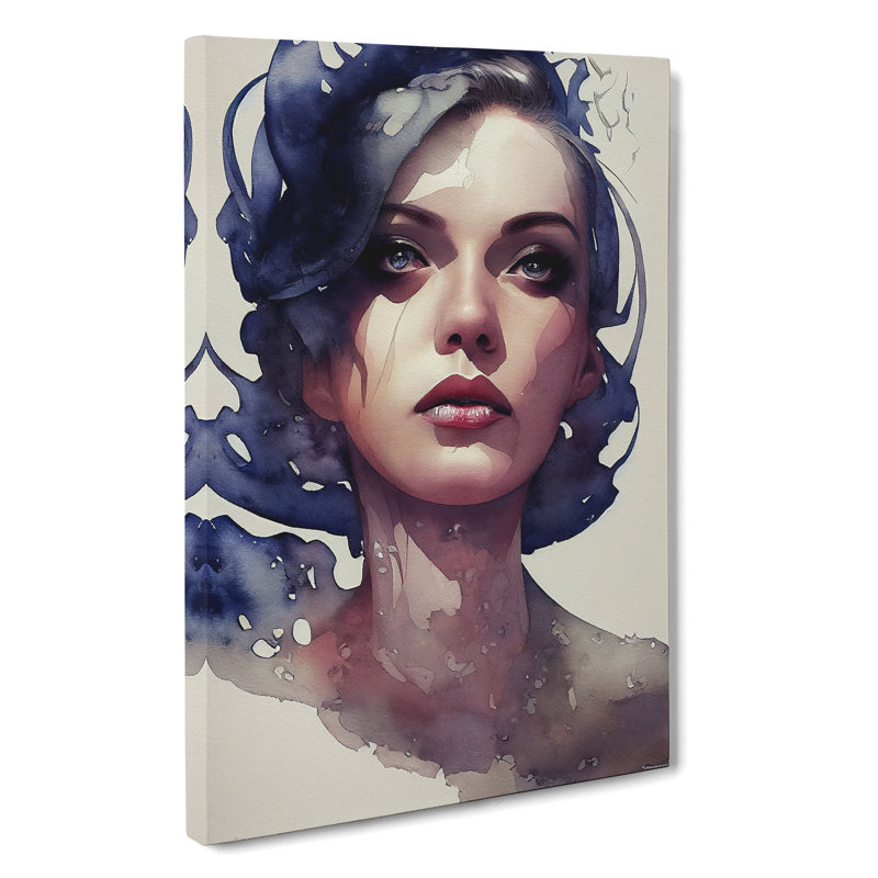 Watercolour Woman - Wrapped Canvas, 76cm H x 50cm W x 3cm D