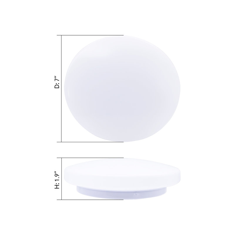 Ensemble de 2 plafonniers DEL à intensité variable de 7 pouces, 11W 920LM, blanc froid 4000K, plafonnier encastré moderne et super lumineux pour chambre à coucher, cuisine, salle de bain, homologué ETL