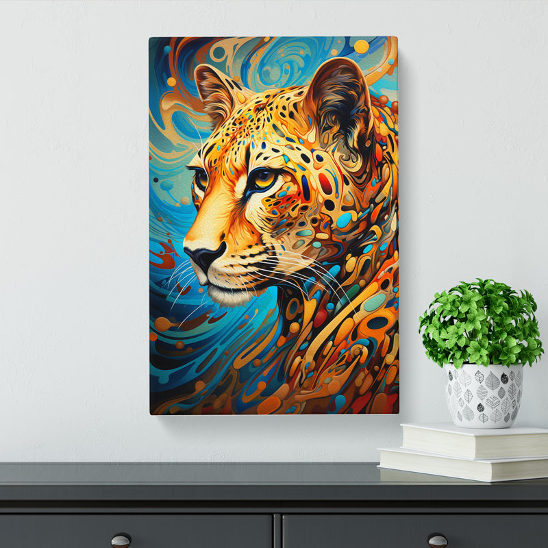Cheetah Orphism - Wrapped Canvas, 76cm H x 50cm W x 3cm D
