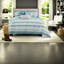 Ensemble de literie Calming Aqua, coton confortable, style côtier moderne, utilisation toutes saisons