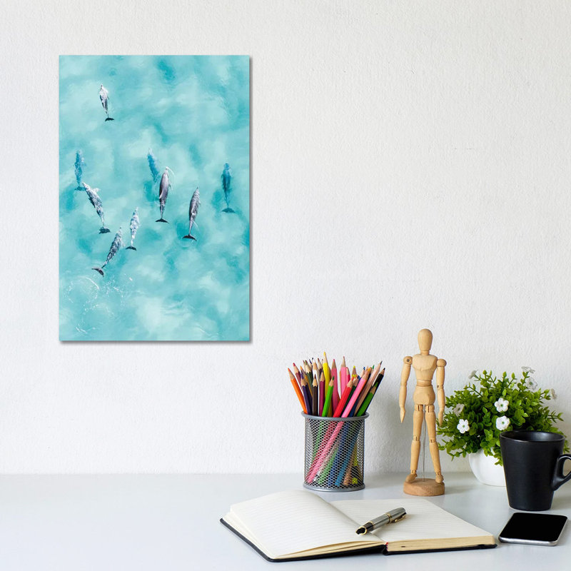 Cruisy Dolphins III by Jaxon Roberts - Wrapped Canvas Print, 30.48cm H x 20.32cm W x 1.905cm D