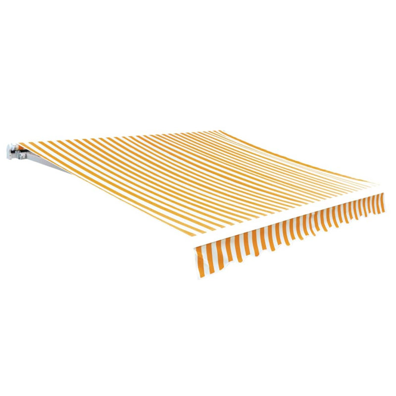 Auvent de terrasse rétractable l 152 po x P 118 po, 118,1 po x 98,4 po, Jaune/blanc