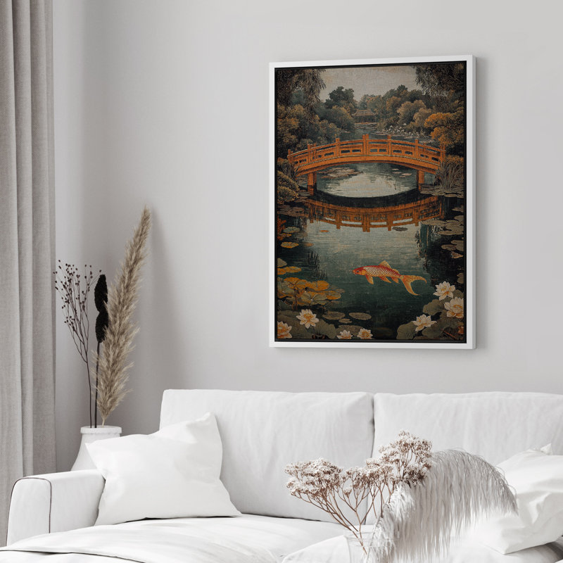 Reproduction d'art sur toile encadrée verte et verte, H 24 po x l 16 po, Blanc