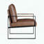 Chaise d'appoint en similicuir avec structure en métal exposée-1631905904