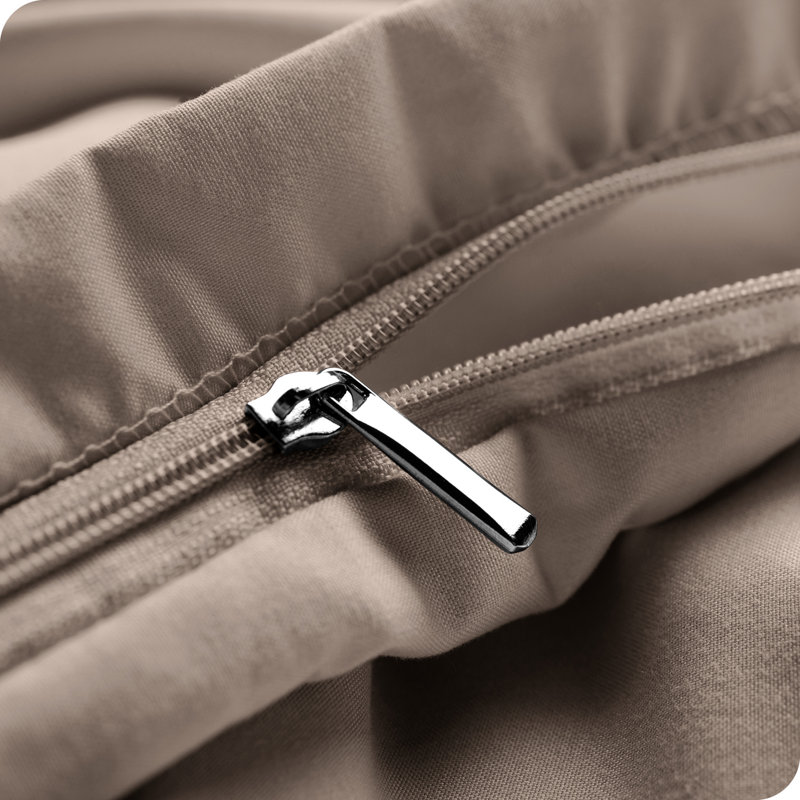Ensemble de housse de couette et insert de qualité supérieure en microfibre moderne et contemporain Premium, Taupe
