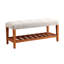Banc en tissu et finition chêne Charla-550868076