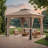 10 Ft. W x 10 Ft. D Soft Top Steel Patio Gazebo with 2-Tier Canopy and Zippered Mesh Netting for Outdoor, Patio, Garden, and Backyard Activities-113390023
