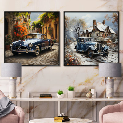 1930S and 1970S Vintage Car Beauty - Ensemble de 2 voitures rétro
