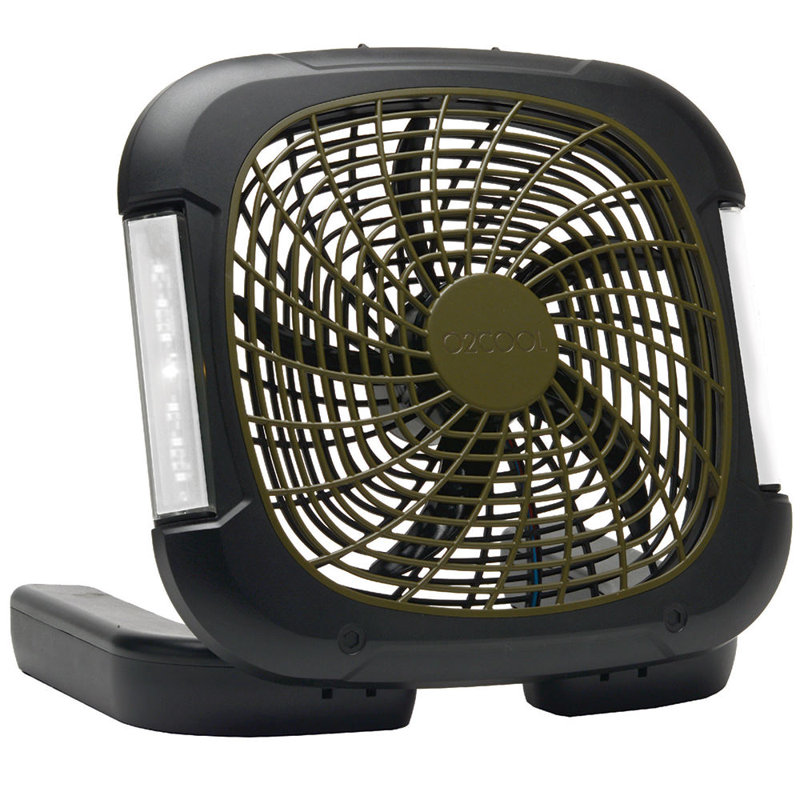Treva 10-Inch Black Portable Camping Fan with LED Lights