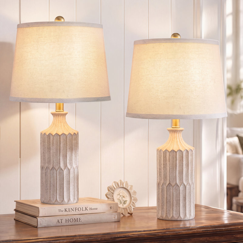 Ensemble de lampes de table en céramique de 23 po ChenJoss, convient aux chambres à coucher, aux salons, aux bureaux et aux bureaux (ensemble de 2)
