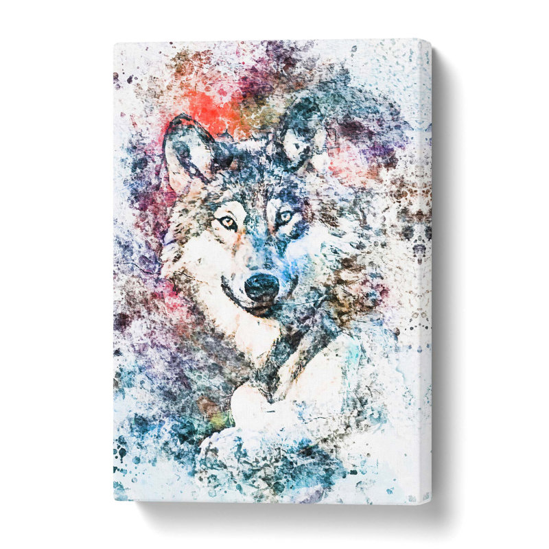 Wolf in Abstract - Wrapped Canvas, 60 cm H x 40 cm W