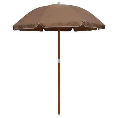 Collin 180 cm W X 155 cm D Round Beach Parasol with Manual Lift