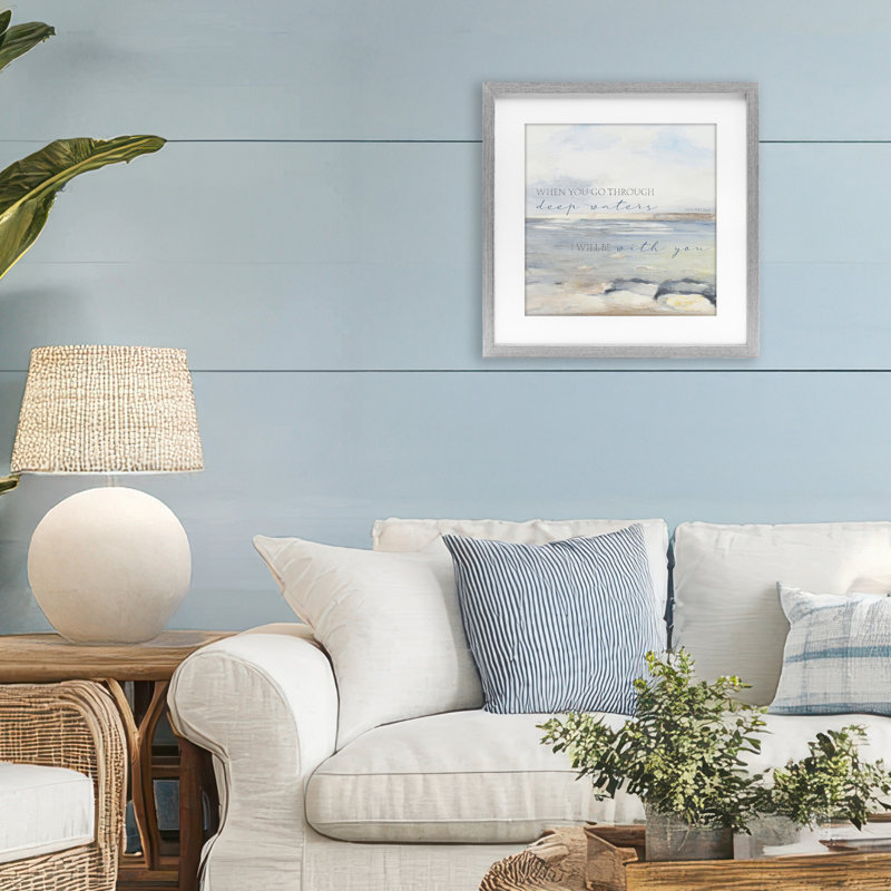 «Deep Waters with You», reproduction sous verre encadrée, design par Lanie Loreth, Cadre de ferme gris, H 16 po x l 16 po