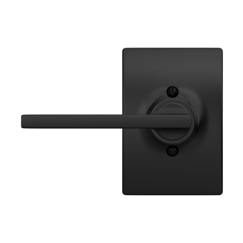 Latitude Door Lever with Centrury Rosette, Matte Black