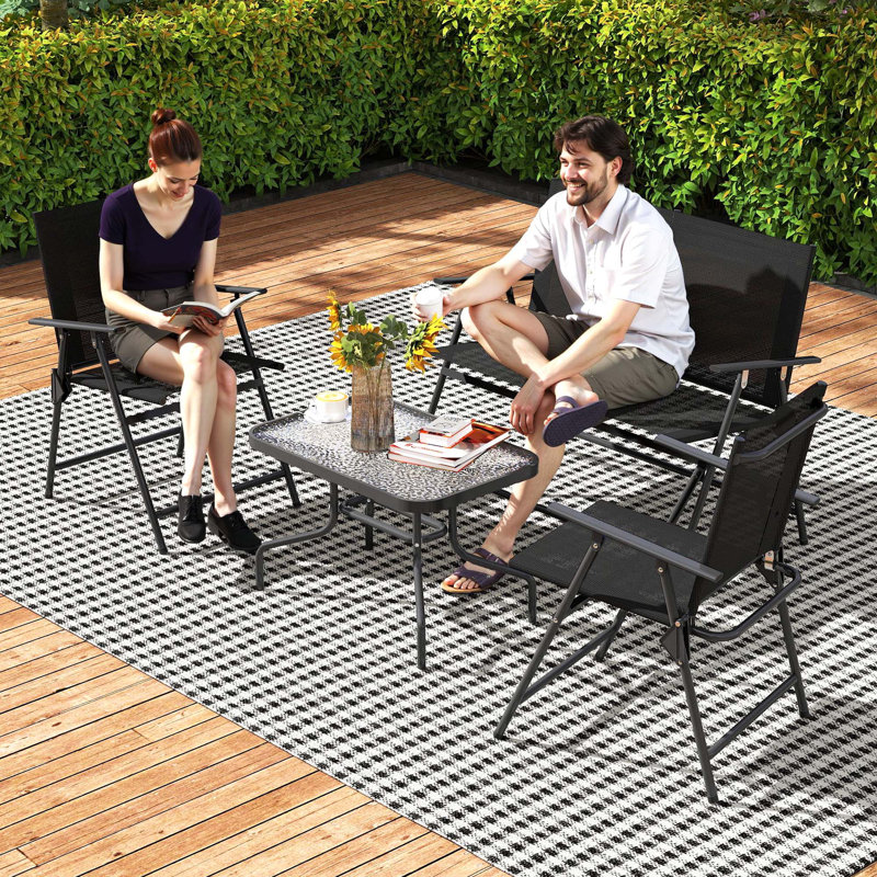 Rectangular 4 - Piece 4 - Person 70Cm L Outdoor Table Set