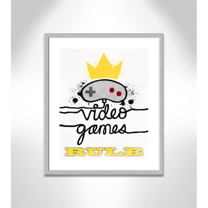 Impression de papier règle de jeux vidéo, H 25,5 po x l 21,5 po x P 1,19 po, Encadré de boîte argent