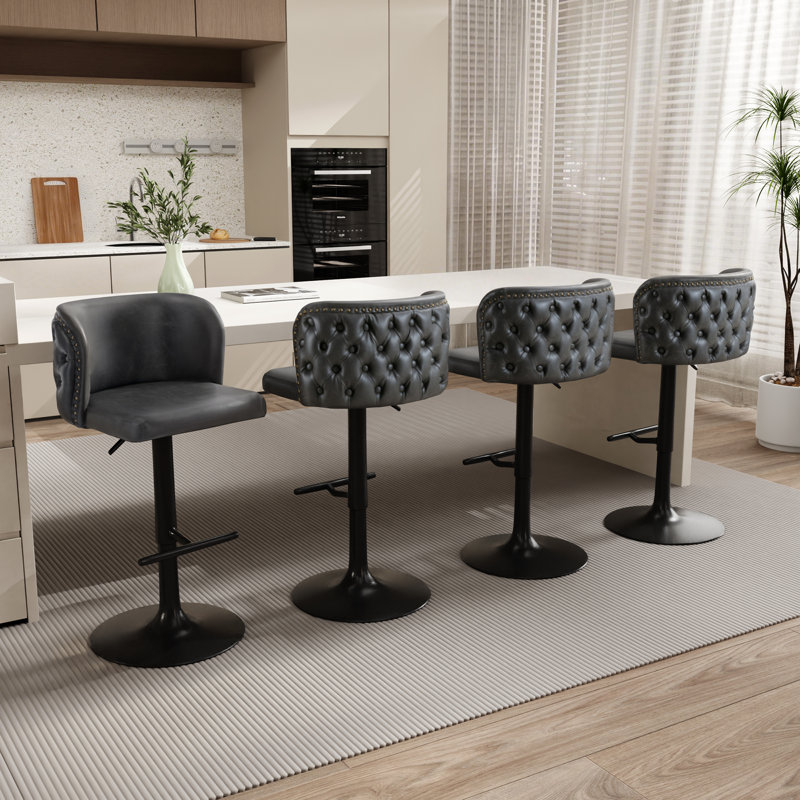 Ensemble de 4 tabourets de bar Modern, Noir, Foncé foncé