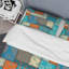 Multicolore patchwork matelassé - ensemble de housse de couette abstrait - microfibre de polyester-1346385724