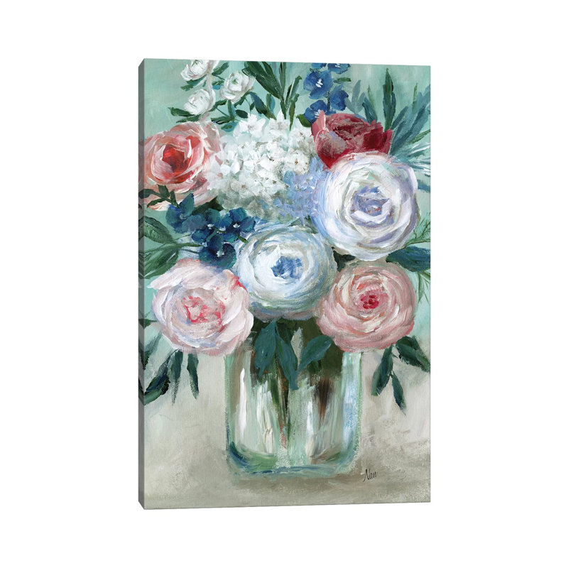 «Chalk Pastel Bouquet» par Nan - impression sur toile tendue, H 12 po x l 8 po x P 0,75 po