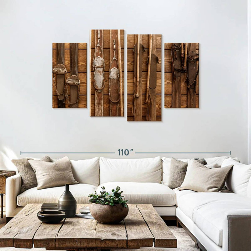 Wooden ski collection Sireci, H 48 po x l 75 po