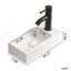 Wall Hung Basin Sink Small Cloakroom Basin Rectangle Ceramic Wash Basin Left Hand Without Tap & Drain
