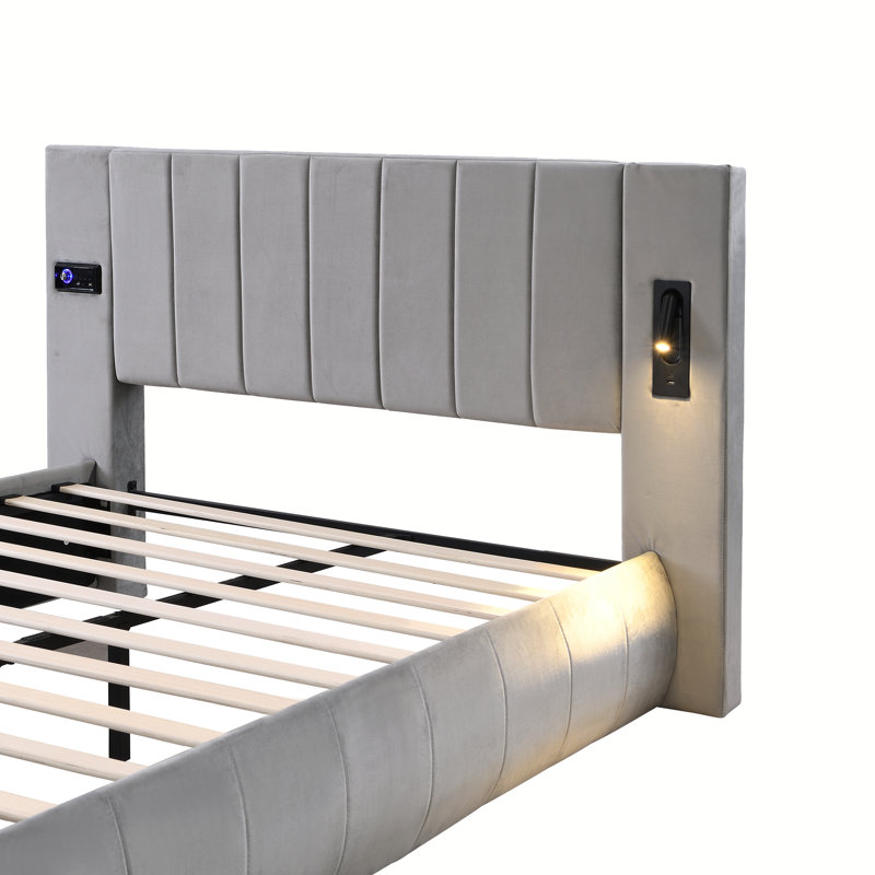 Upholstered Velvet Bed Frame, Double (4'6)