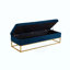 Banc de lit avec base en métal et velours de rangement-1462591601