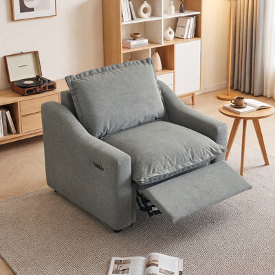 Upholstered Fabric Power Recliner
