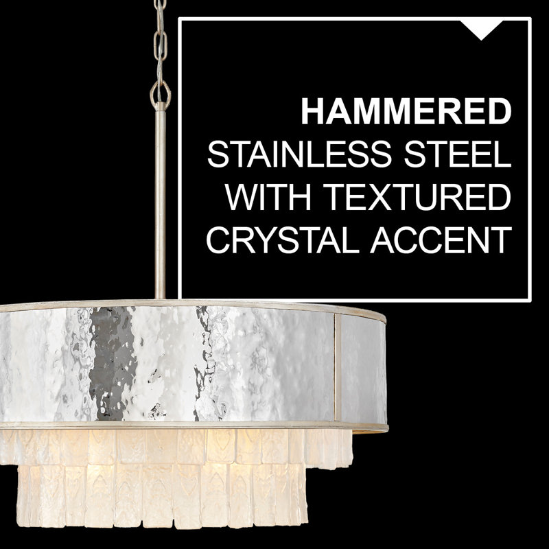 Reverie 8 - Light Unique Drum Chandelier, 26" H x 26" W x 26" D