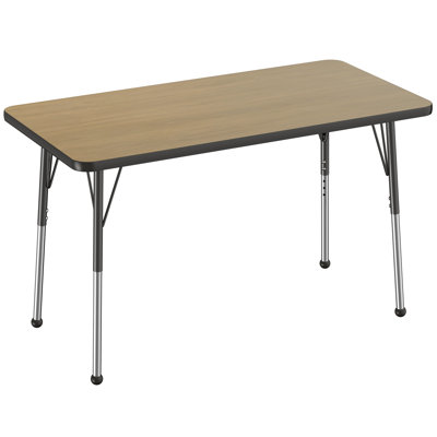 Table d'activité rectangulaire à hauteur réglable en forme de T