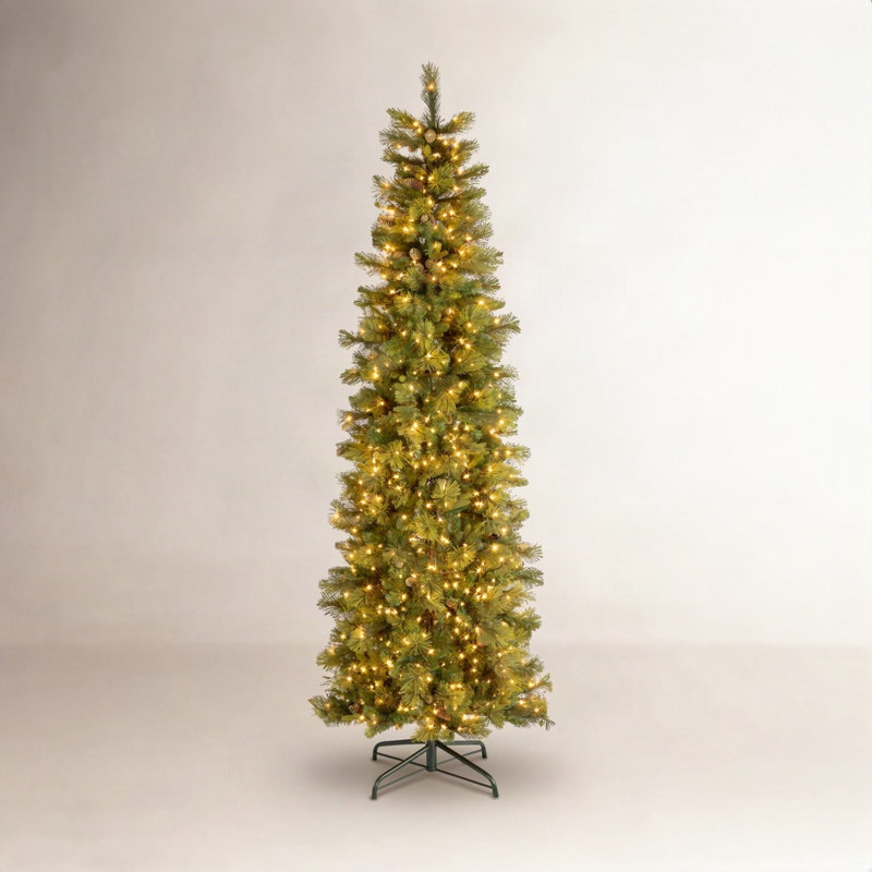 Carolina Pine Slim Tree with Clear Lights, 9'