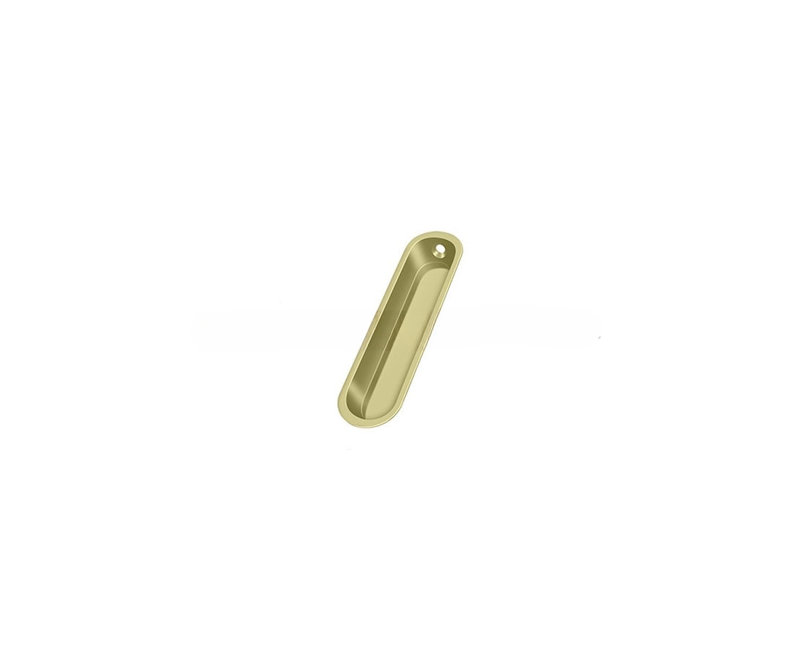 Poignée encastrée Deltana FP828U3-UNL 4 po x 1 po x 1/2 po; finition laiton brillant non laqué