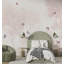 Murale de chambre de bébé rose forêt brumeuse | Papillon peler et coller Papier peint | Décoration murale amovible pour filles-128556302-128556300