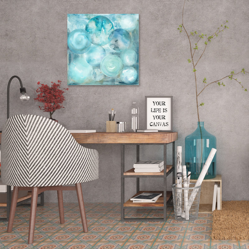 'Circles II' by Tre Sorelle Studios Watercolour Painting Print on Wrapped Canvas, 91.44cm H x 91.44cm W