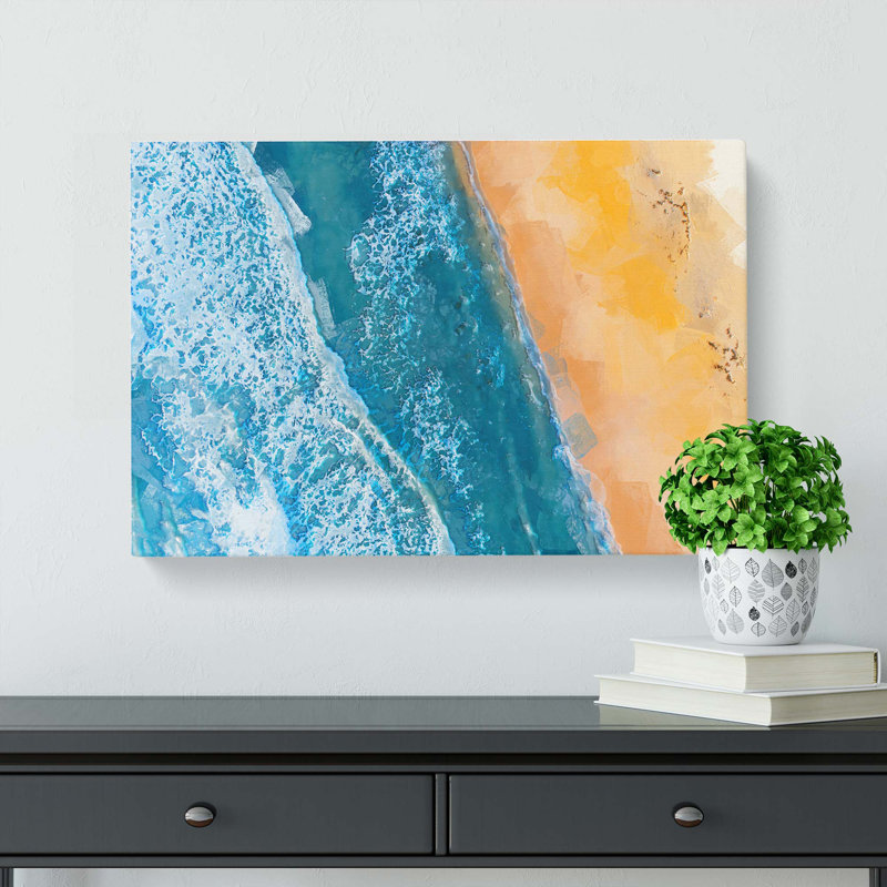 The Palm Coast In Florida In Abstract - Wrapped Canvas Print, 60cm H x 91cm W x 3cm D
