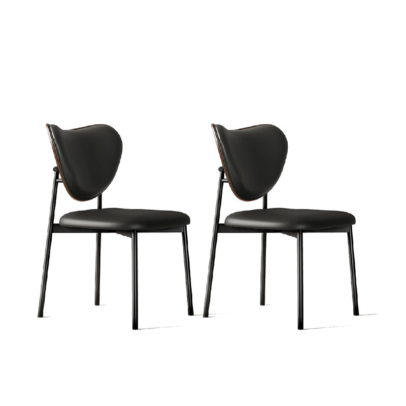 Household Light Luxury Simple Upholstered Backrest Chair, Black
