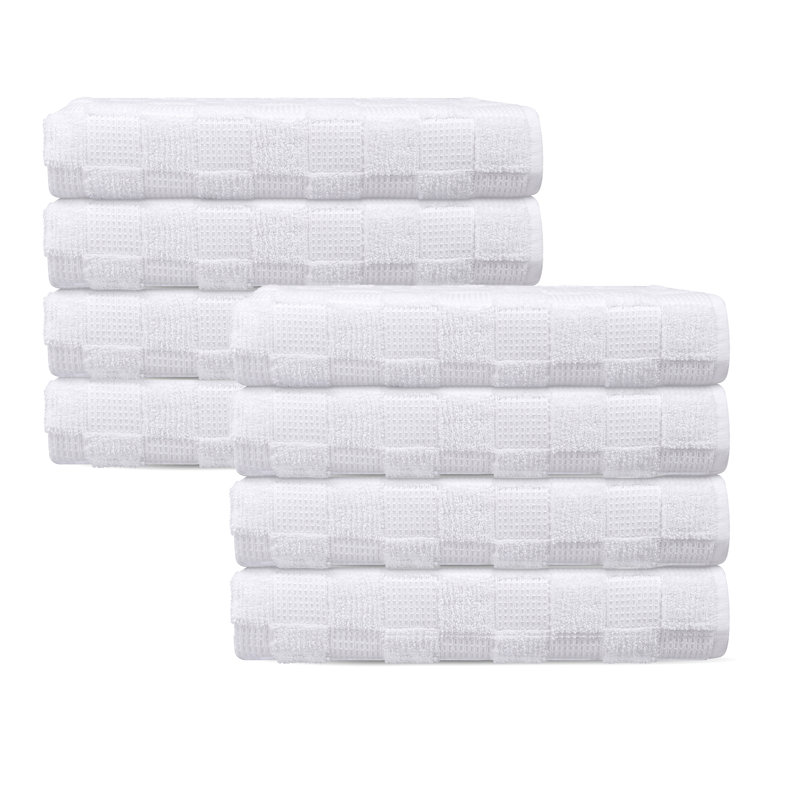 Taylorlynn 8 pcs Turkish Hand Towels Set, White