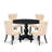 5-Piece Modern Dining Table Set with Polyester Fabric 4 Padded chairs, Button-Tufted Backs, and a Dining Table (Finish Option)-550425559-550425560-550425556