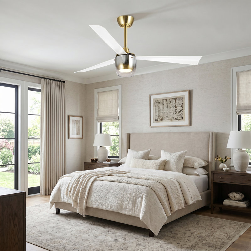 52" Propeller Dimmable LED Ceiling Fan with 3CCT LED Lights and Remote Control