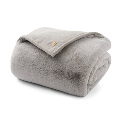 Chinchilla Faux Fur Throw Blanket
