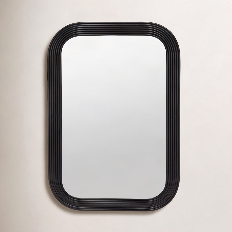 Elowen Metal Rectangle Mirror, Black